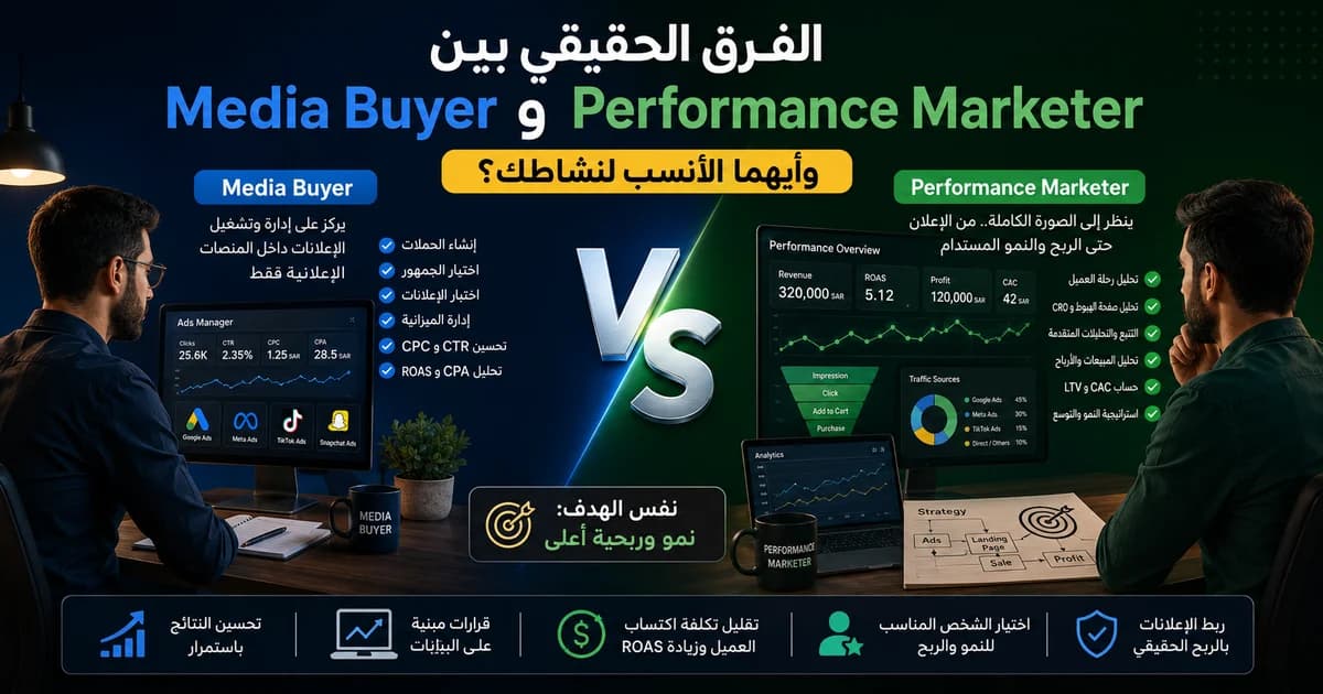 الفرق بين Media Buyer وPerformance Marketer وإدارة الحملات الإعلانية