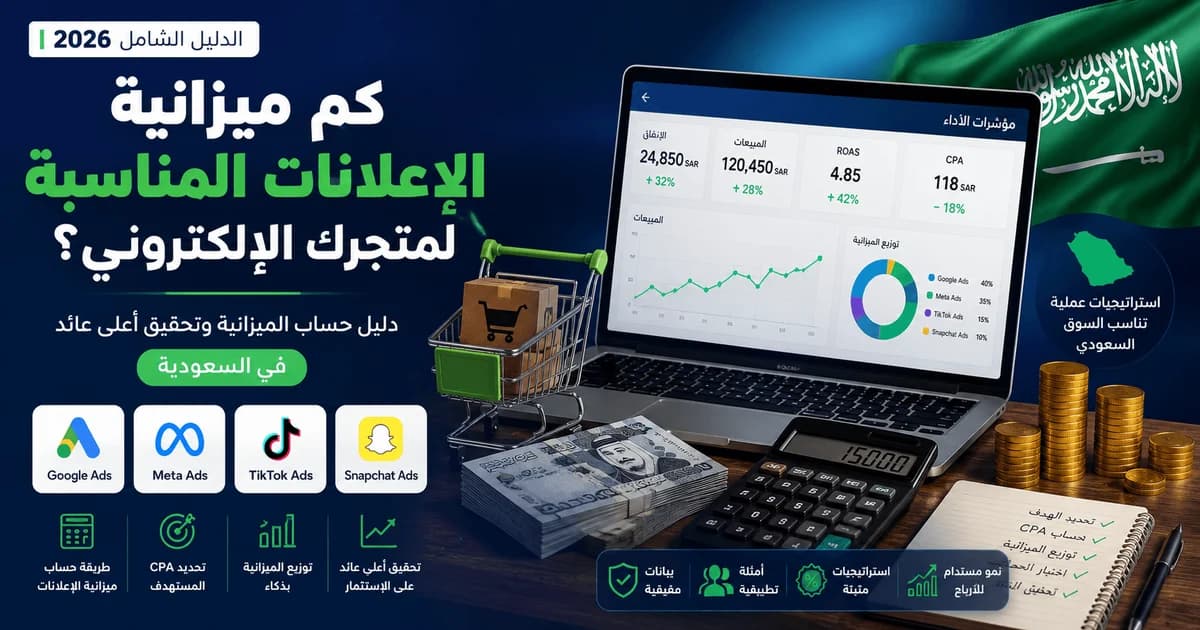 حساب ميزانية الإعلانات المناسبة لمتجر إلكتروني في السعودية